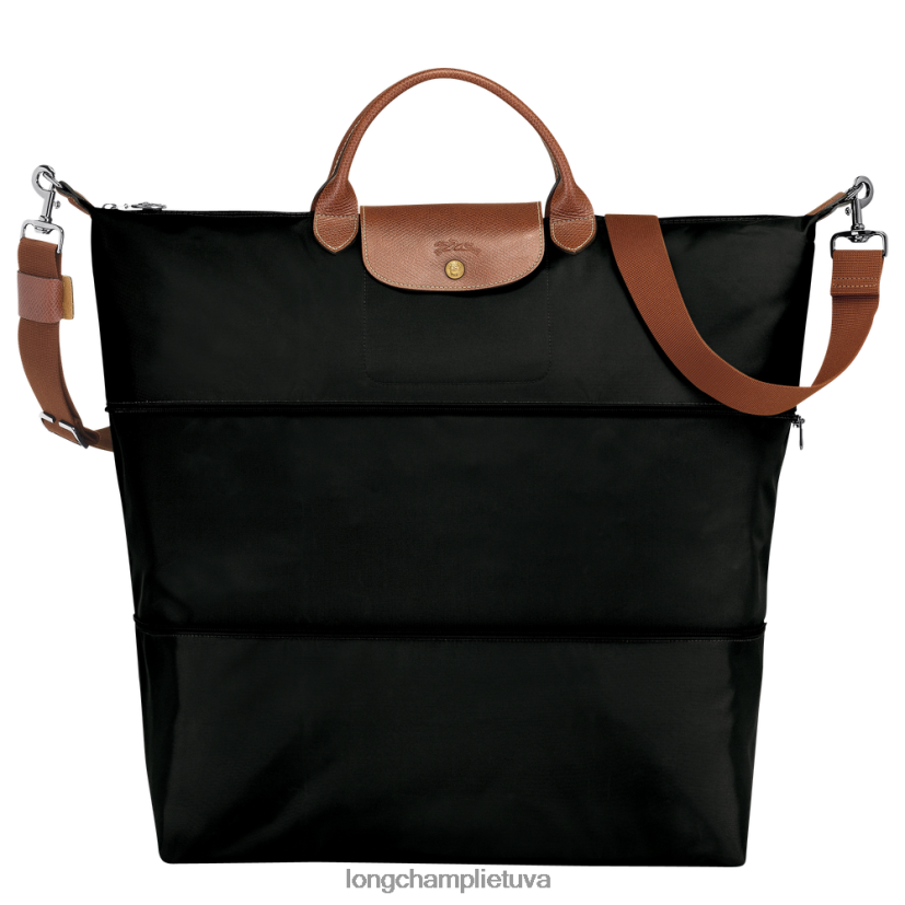 Longchamp le pliage originalus kelioninis krepšys, plečiamas juodas moterys krepšiai X6B2TB819