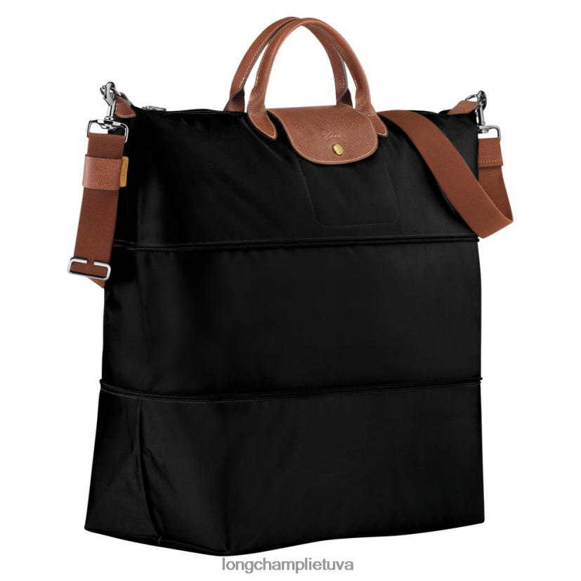 Longchamp le pliage originalus kelioninis krepšys, plečiamas juodas moterys krepšiai X6B2TB819