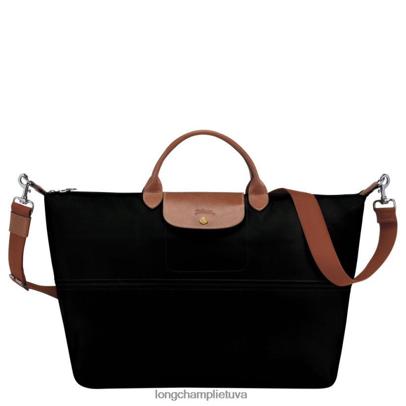 Longchamp le pliage originalus kelioninis krepšys, plečiamas juodas moterys krepšiai X6B2TB819