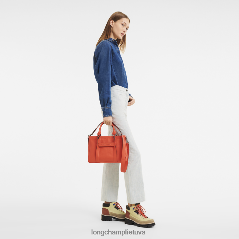 Longchamp 3d rankine oranžinė moterys krepšiai X6B2TB179