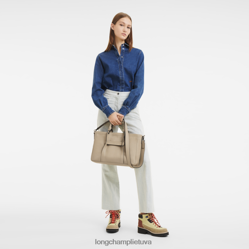 Longchamp 3d rankine smėlio spalvos moterys krepšiai X6B2TB182