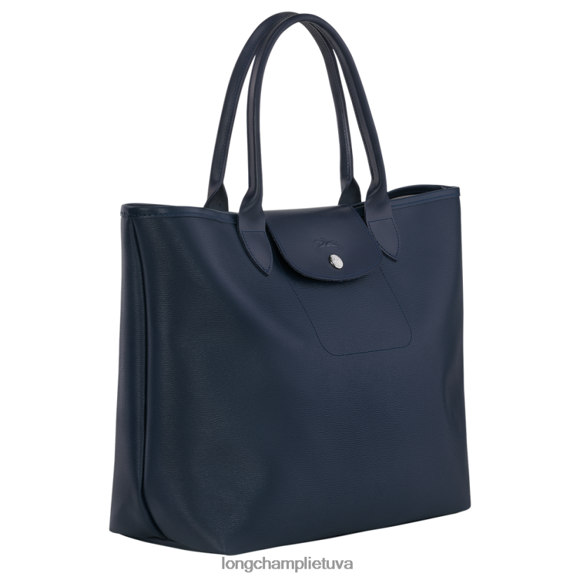Longchamp le pliage city krepšys karinis jūrų laivynas moterys krepšiai X6B2TB86