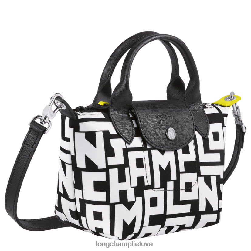 Longchamp le pliage lgp rankinė juoda balta moterys krepšiai X6B2TB89