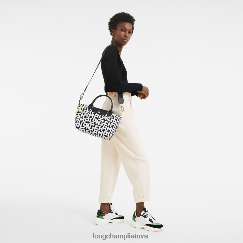 Longchamp le pliage lgp rankinė juoda balta moterys krepšiai X6B2TB91