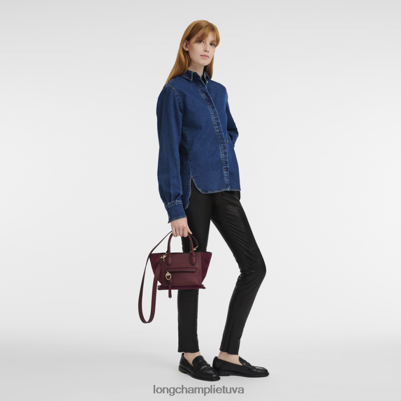 Longchamp pašto dėžutės rankinė bordo moterys krepšiai X6B2TB161