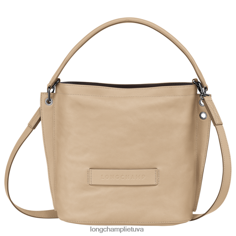 Longchamp 3D skersinis krepšys smėlio spalvos moterys krepšiai X6B2TB313