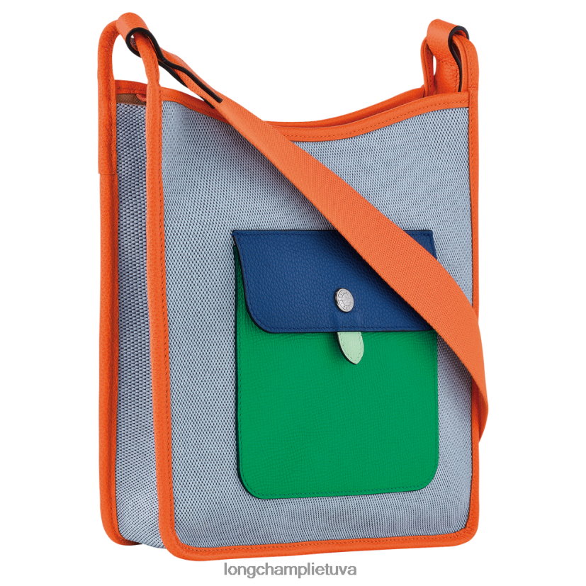 Longchamp le foulonne užsegamas kryžminio kūno krepšys mėlyna/oranžinė moterys krepšiai X6B2TB260