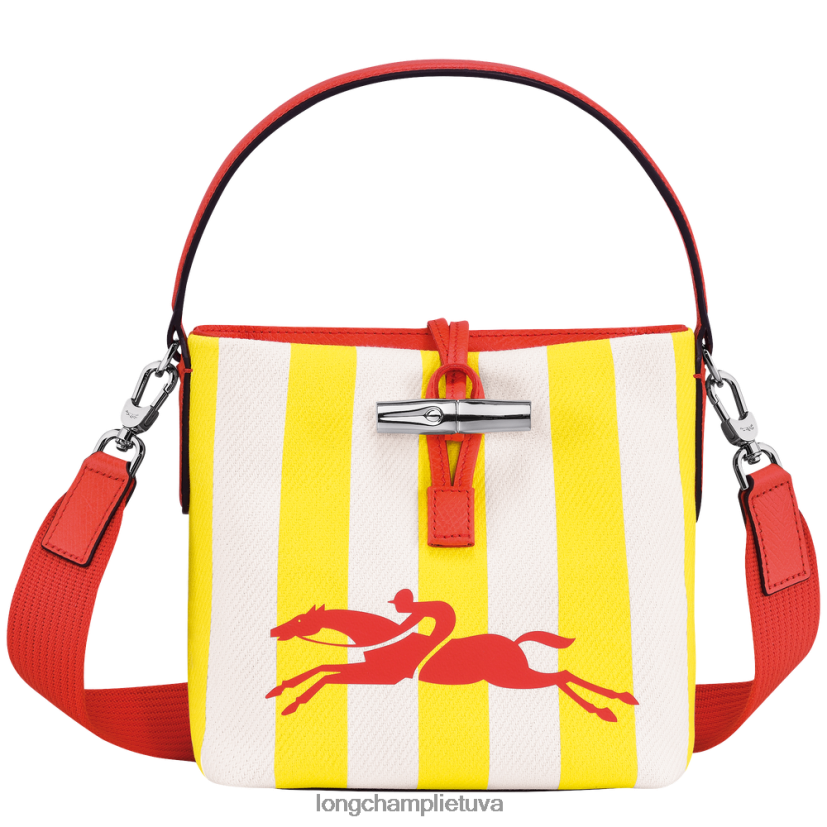 Longchamp roseau esminis kibiras geltona/balta moterys krepšiai X6B2TB245