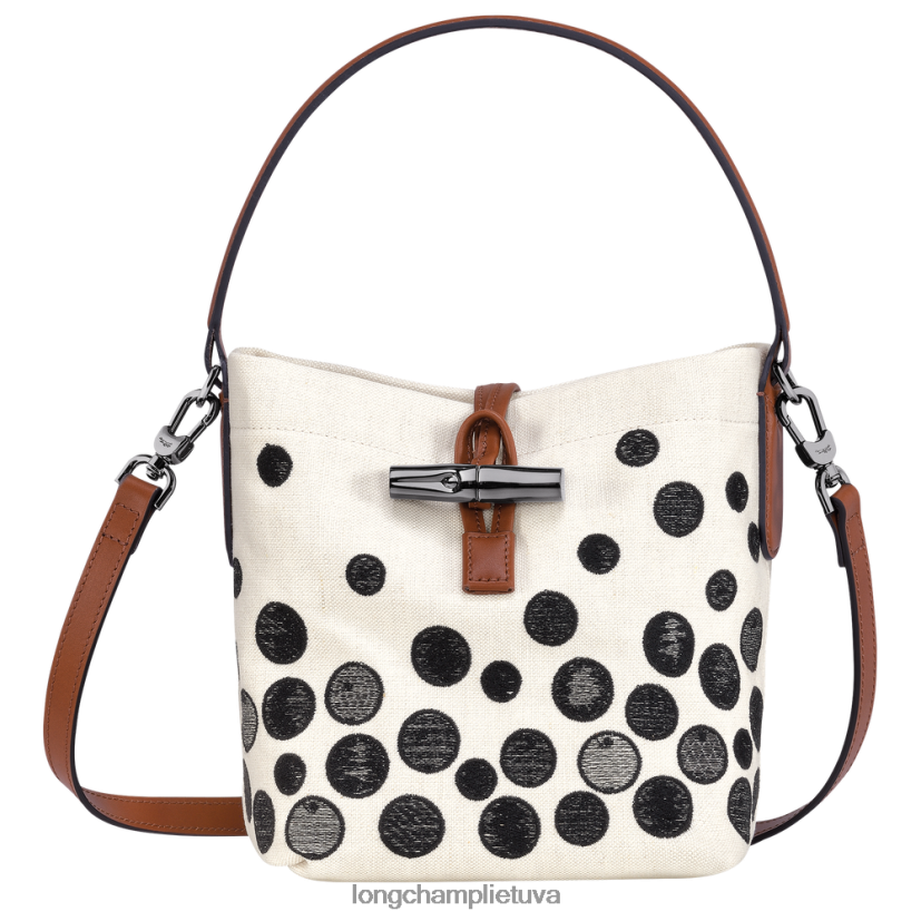 Longchamp roseau esminis kibiras juoda balta moterys krepšiai X6B2TB256