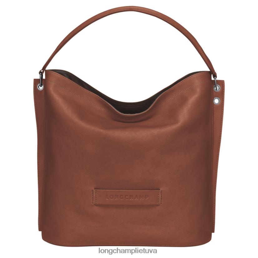 Longchamp 3D valkatų krepšys konjako moterys krepšiai X6B2TB402