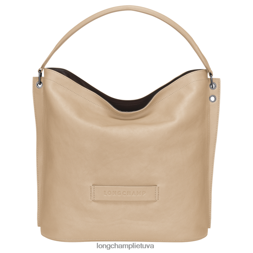 Longchamp 3D valkatų krepšys smėlio spalvos moterys krepšiai X6B2TB399