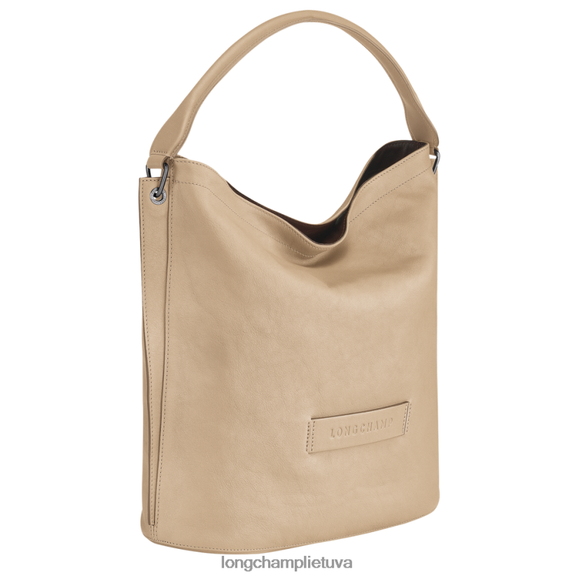 Longchamp 3D valkatų krepšys smėlio spalvos moterys krepšiai X6B2TB399