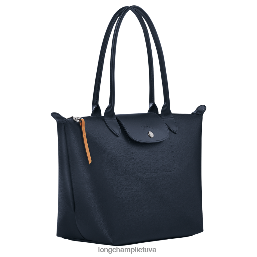 Longchamp le pliage city krepšys karinis jūrų laivynas moterys krepšiai X6B2TB355