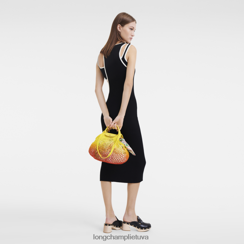 Longchamp le pliage filė tinklinis maišelis geltona/oranžinė moterys krepšiai X6B2TB8