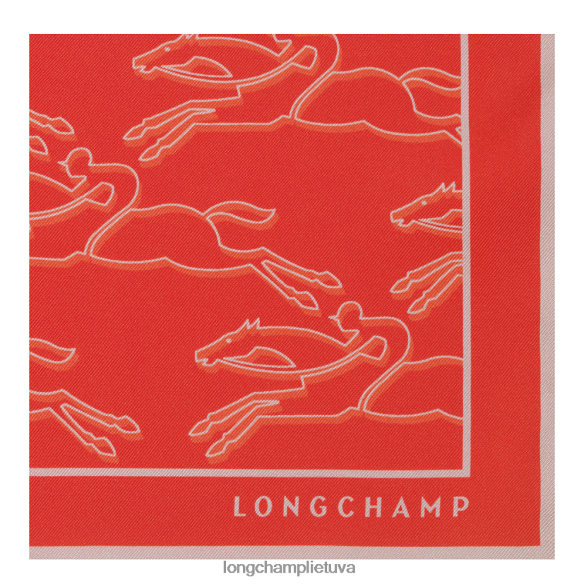 Longchamp 2023 pavasario/vasaros kolekcijos šilko šalikas 70 oranžinė moterys priedai X6B2TB1030