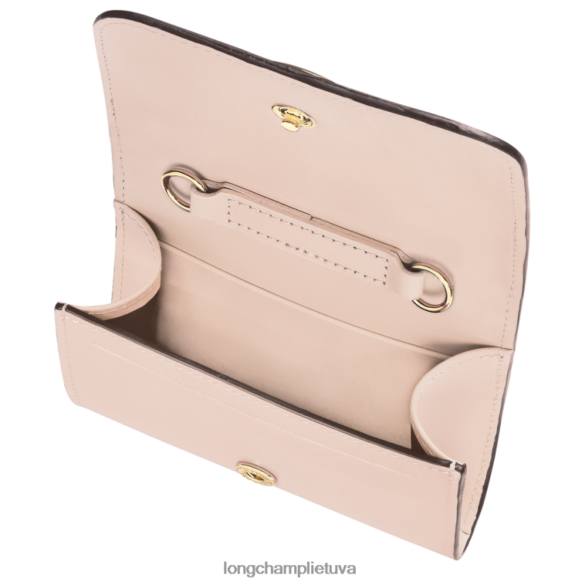 Longchamp „box-trot“ piniginė su petnešėlėmis blyškiai rožinė moterys odos gaminiai X6B2TB519