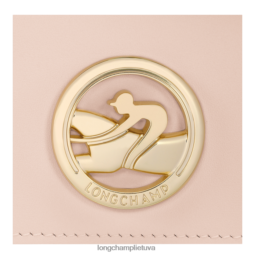 Longchamp „box-trot“ piniginė su petnešėlėmis blyškiai rožinė moterys odos gaminiai X6B2TB519