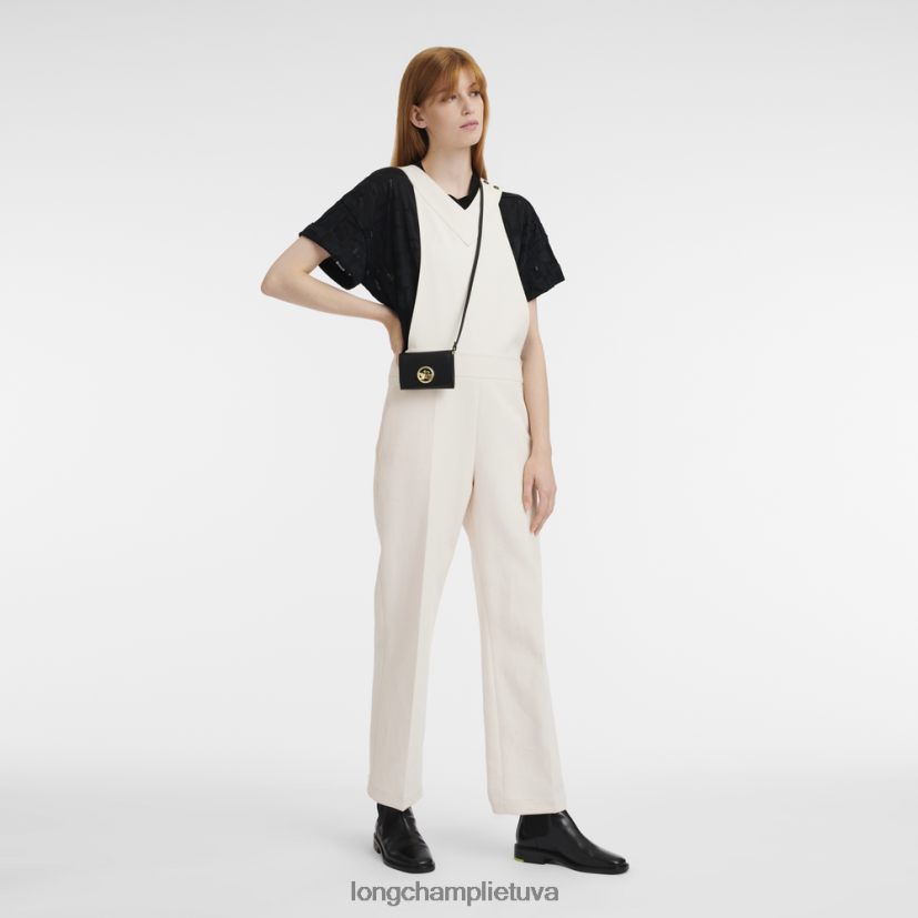 Longchamp „box-trot“ piniginė su petnešėlėmis juodas moterys odos gaminiai X6B2TB516