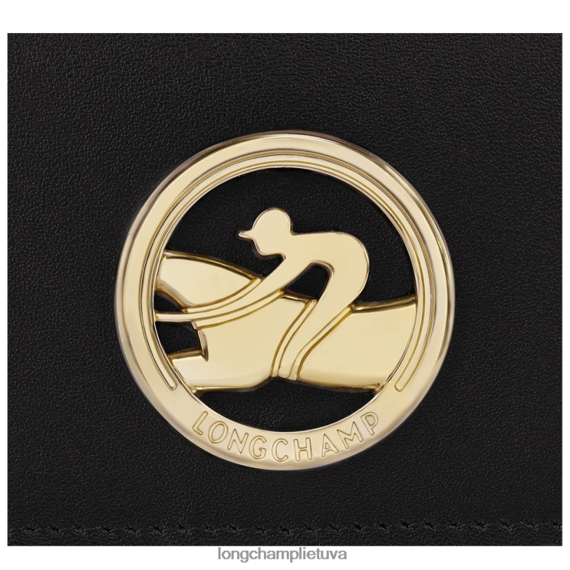 Longchamp „box-trot“ piniginė su petnešėlėmis juodas moterys odos gaminiai X6B2TB516