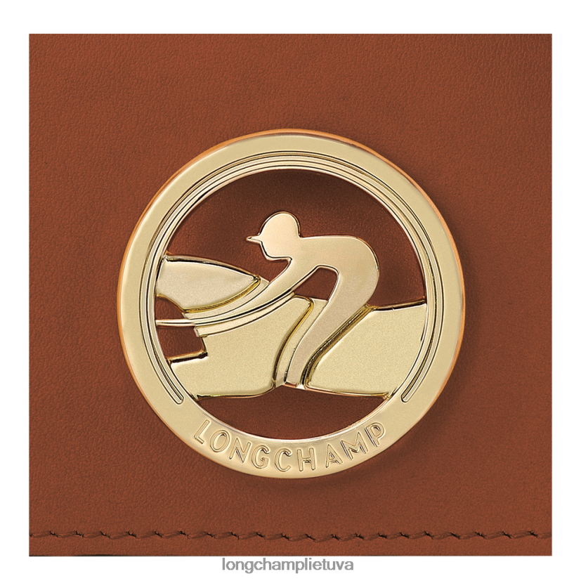 Longchamp „box-trot“ piniginė su petnešėlėmis konjako moterys odos gaminiai X6B2TB518