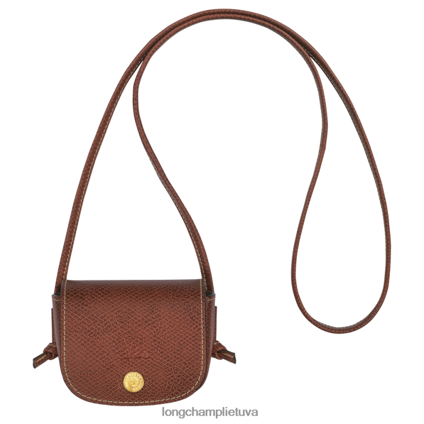 Longchamp epure piniginė su odiniais nėriniais rudas moterys odos gaminiai X6B2TB533
