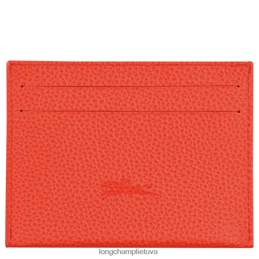 Longchamp le foulonne kortelės turėtojas oranžinė moterys odos gaminiai X6B2TB644