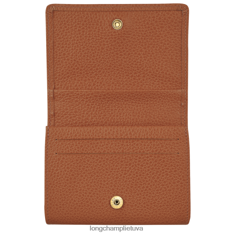 Longchamp le foulonne monetų piniginė karamelė moterys odos gaminiai X6B2TB522