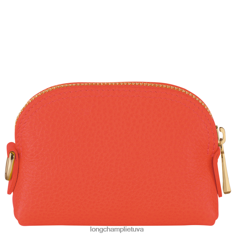 Longchamp le foulonne monetų piniginė oranžinė moterys odos gaminiai X6B2TB525