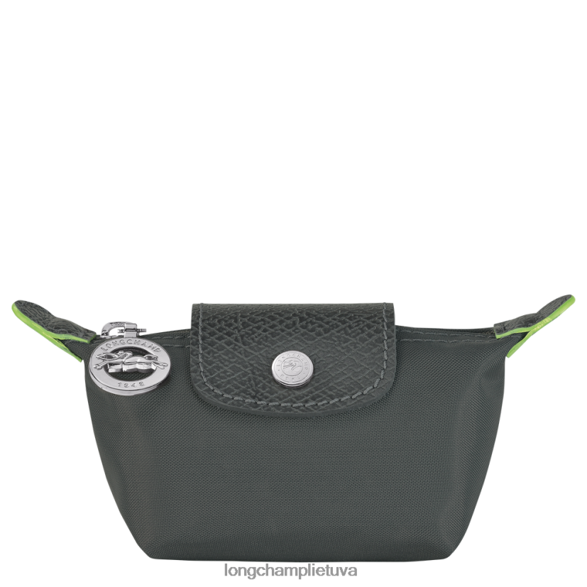 Longchamp le pliage žalios monetos piniginė grafitas moterys odos gaminiai X6B2TB509