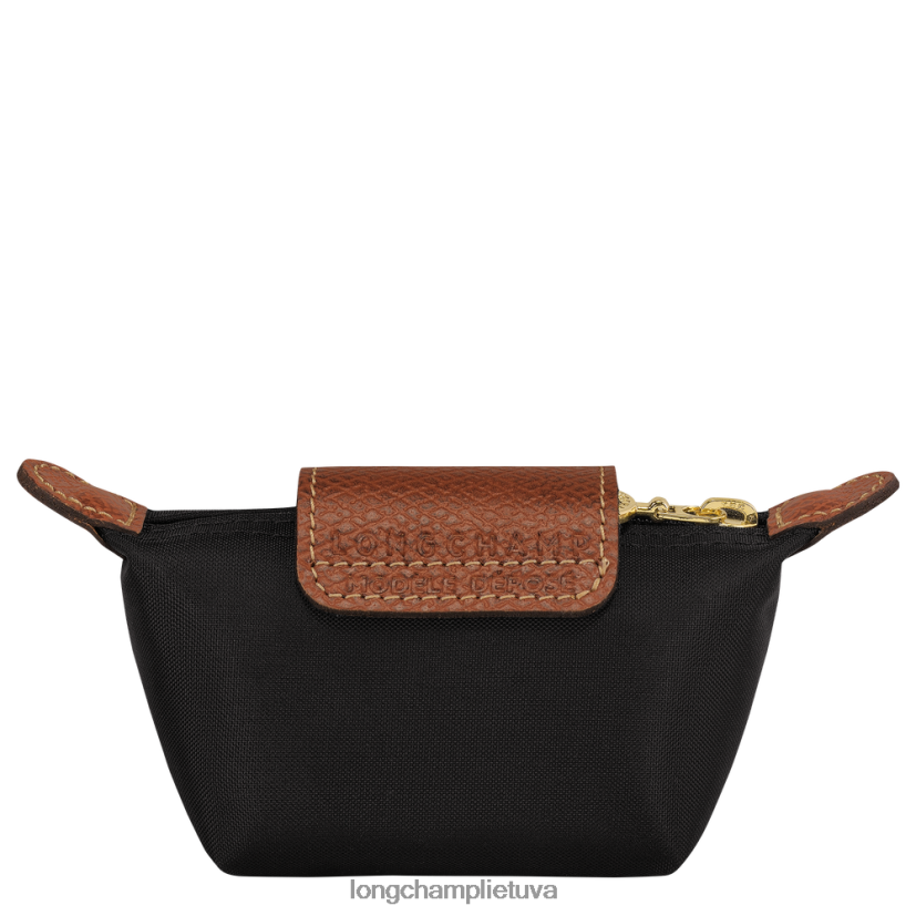Longchamp le pliage originali monetų piniginė juodas moterys odos gaminiai X6B2TB499