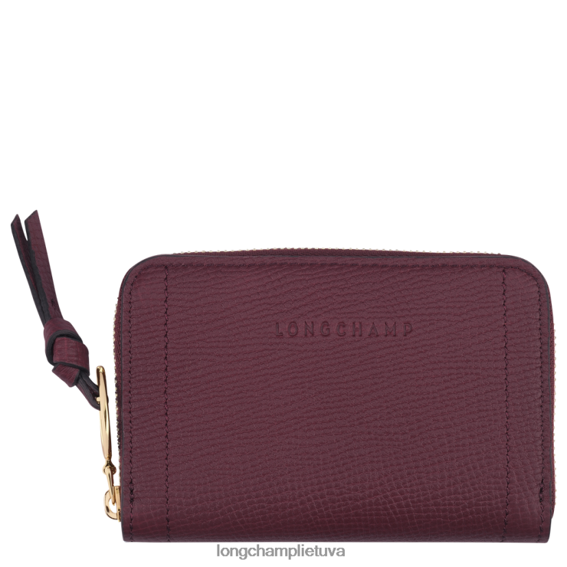 Longchamp pašto dėžutės monetų piniginė bordo moterys odos gaminiai X6B2TB537