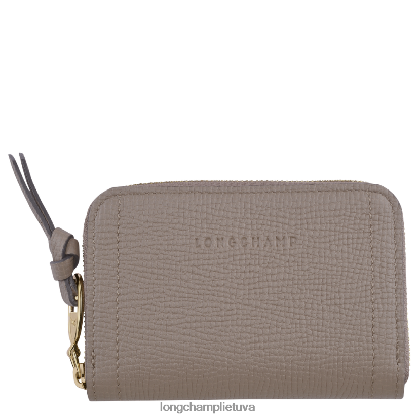 Longchamp pašto dėžutės monetų piniginė taupe moterys odos gaminiai X6B2TB538