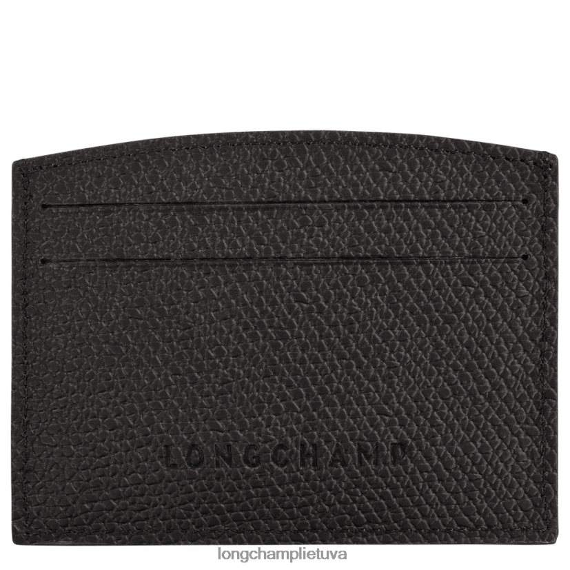 Longchamp roseau kortelės laikiklis juodas moterys odos gaminiai X6B2TB636
