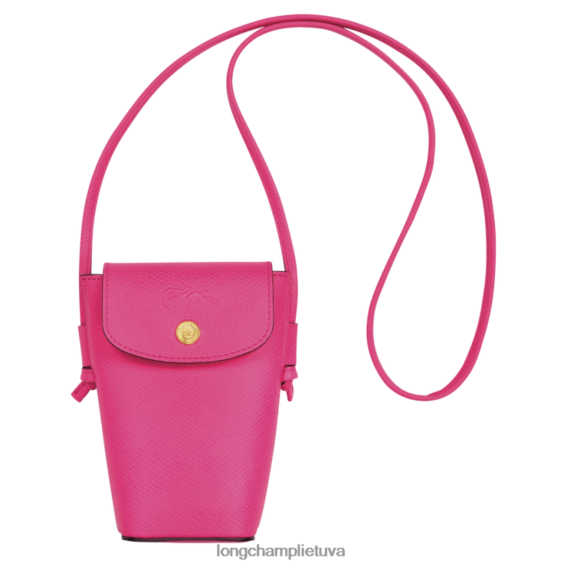 Longchamp epure telefono dėklas su odiniais nėriniais fuksija moterys odos gaminiai X6B2TB710
