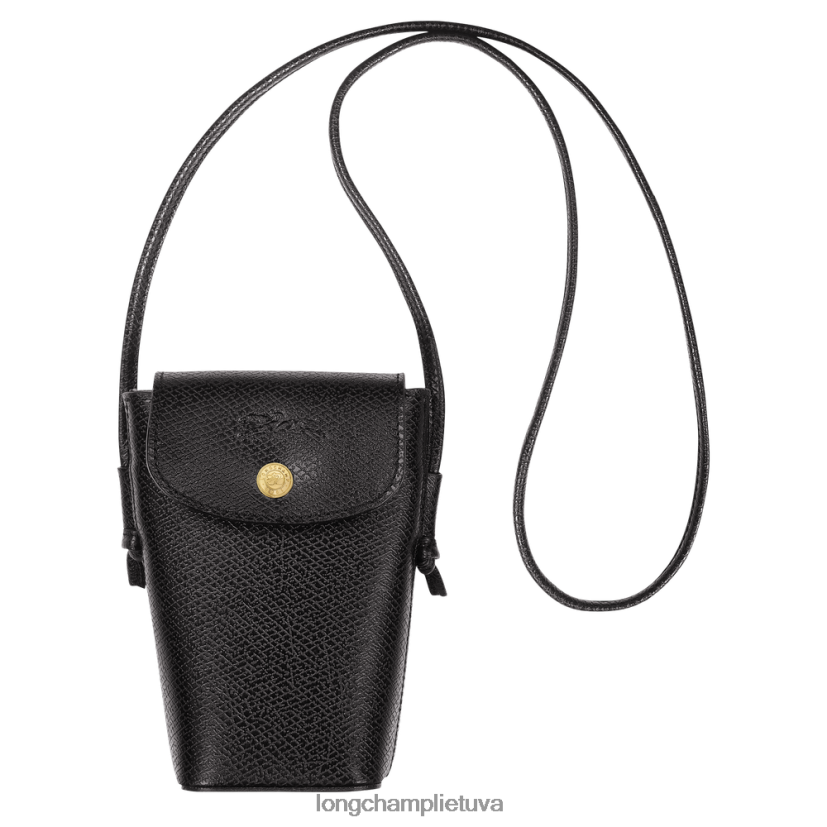 Longchamp epure telefono dėklas su odiniais nėriniais juodas moterys odos gaminiai X6B2TB706