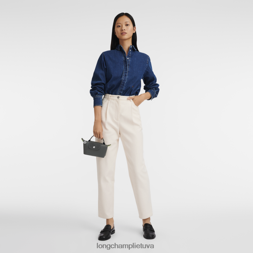 Longchamp le pliage žalias maišelis su rankena grafitas moterys odos gaminiai X6B2TB672