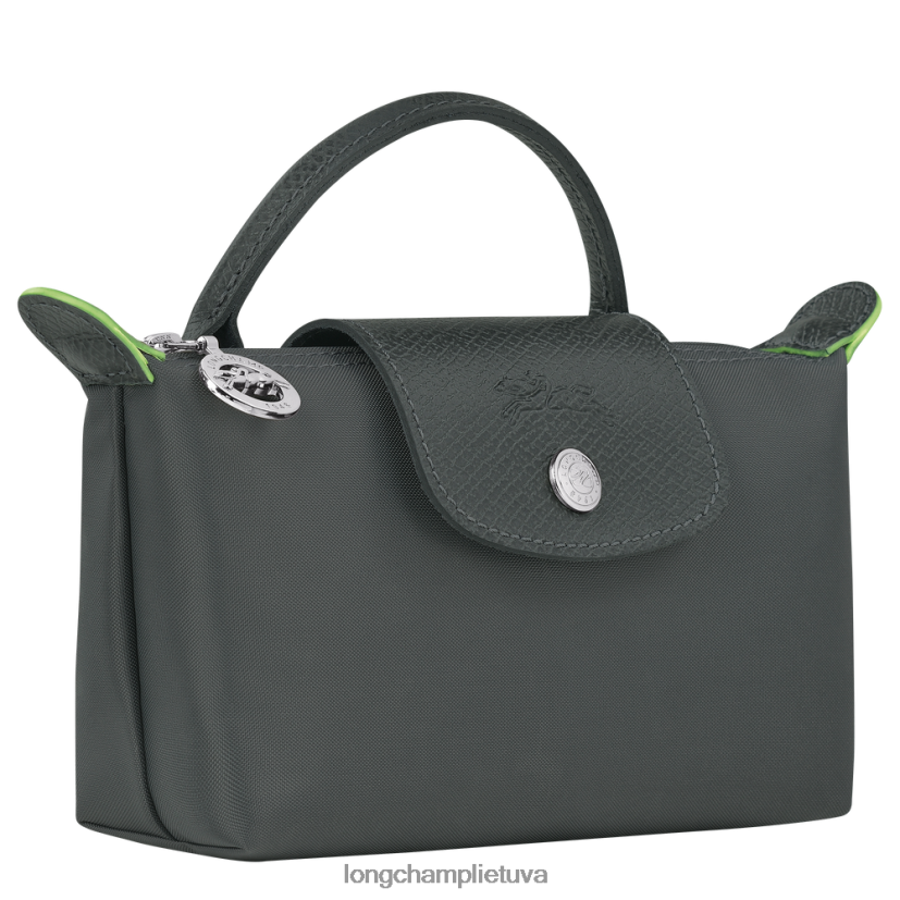 Longchamp le pliage žalias maišelis su rankena grafitas moterys odos gaminiai X6B2TB672