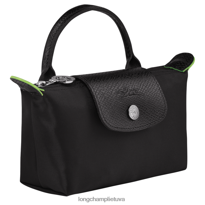 Longchamp le pliage žalias maišelis su rankena juodas moterys odos gaminiai X6B2TB669