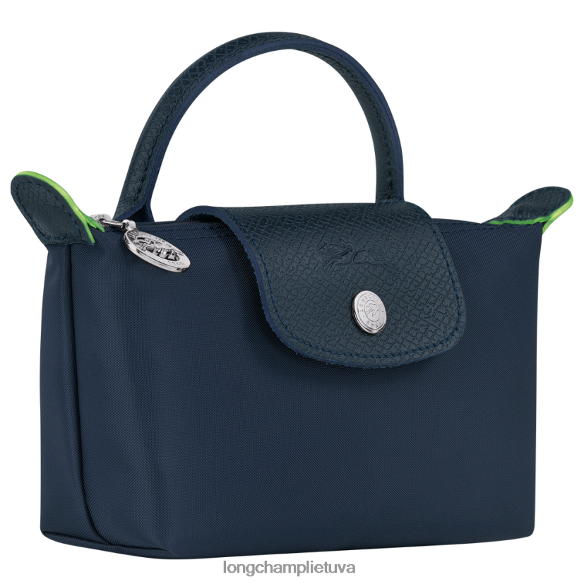 Longchamp le pliage žalias maišelis su rankena karinis jūrų laivynas moterys odos gaminiai X6B2TB673