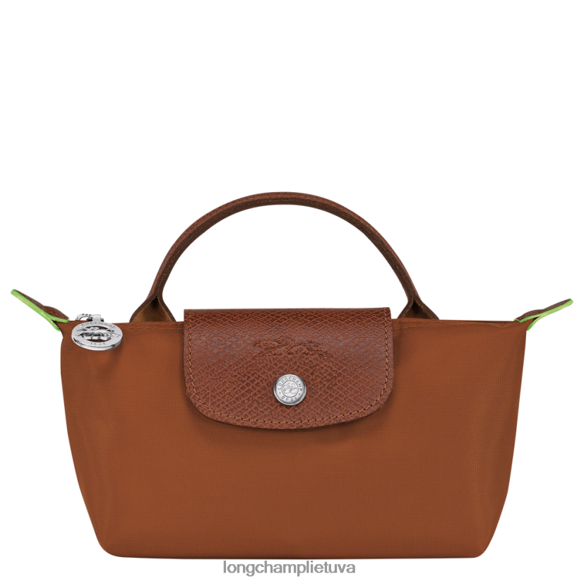Longchamp le pliage žalias maišelis su rankena konjako moterys odos gaminiai X6B2TB671