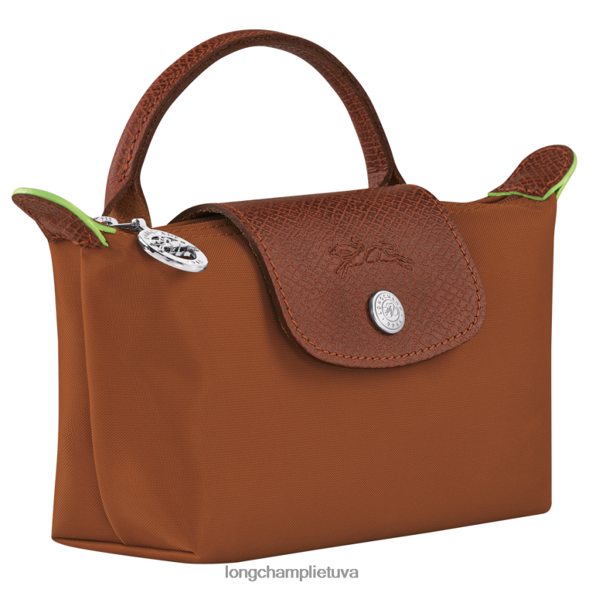 Longchamp le pliage žalias maišelis su rankena konjako moterys odos gaminiai X6B2TB671