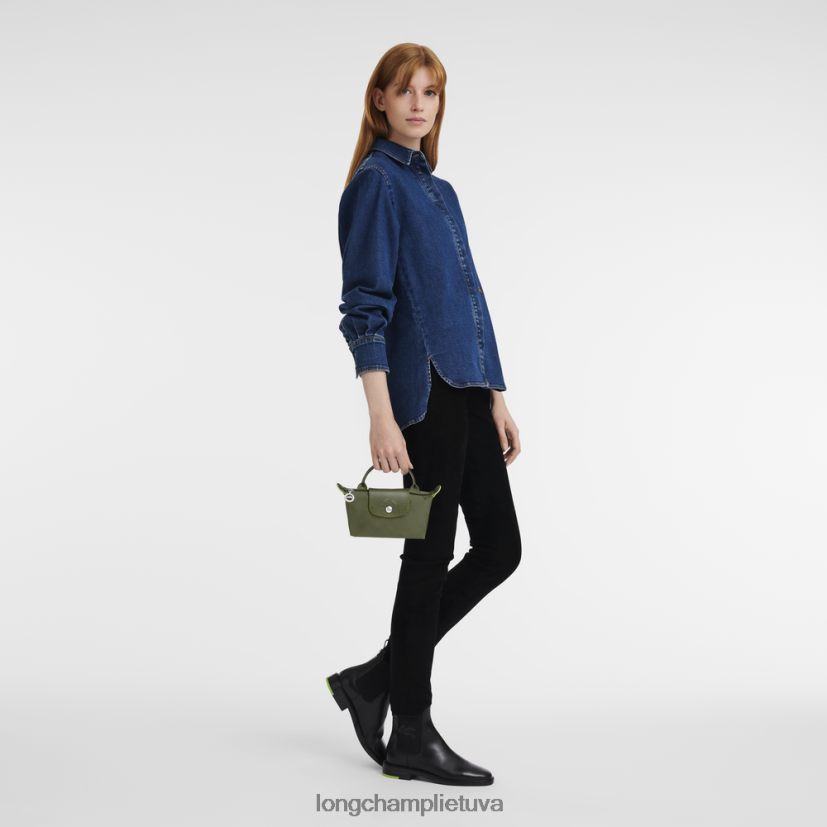 Longchamp le pliage žalias maišelis su rankena miškas moterys odos gaminiai X6B2TB670