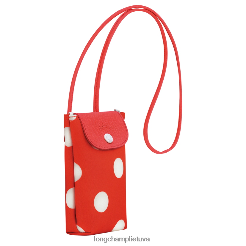 Longchamp le pliage collection telefono dėklas su odiniais nėriniais oranžinė moterys odos gaminiai X6B2TB676