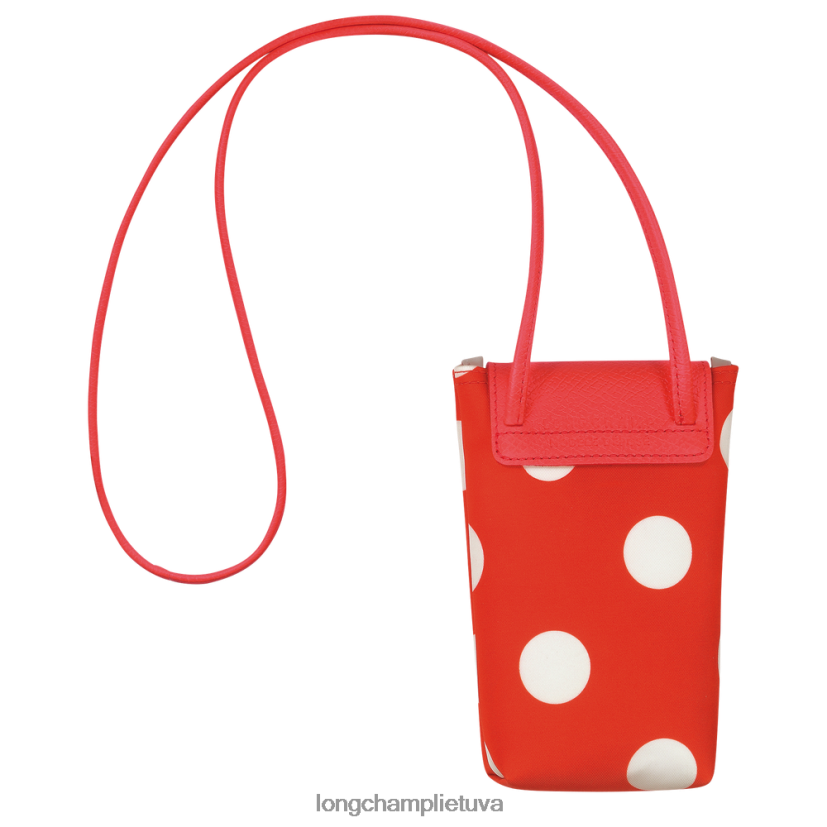 Longchamp le pliage collection telefono dėklas su odiniais nėriniais oranžinė moterys odos gaminiai X6B2TB676