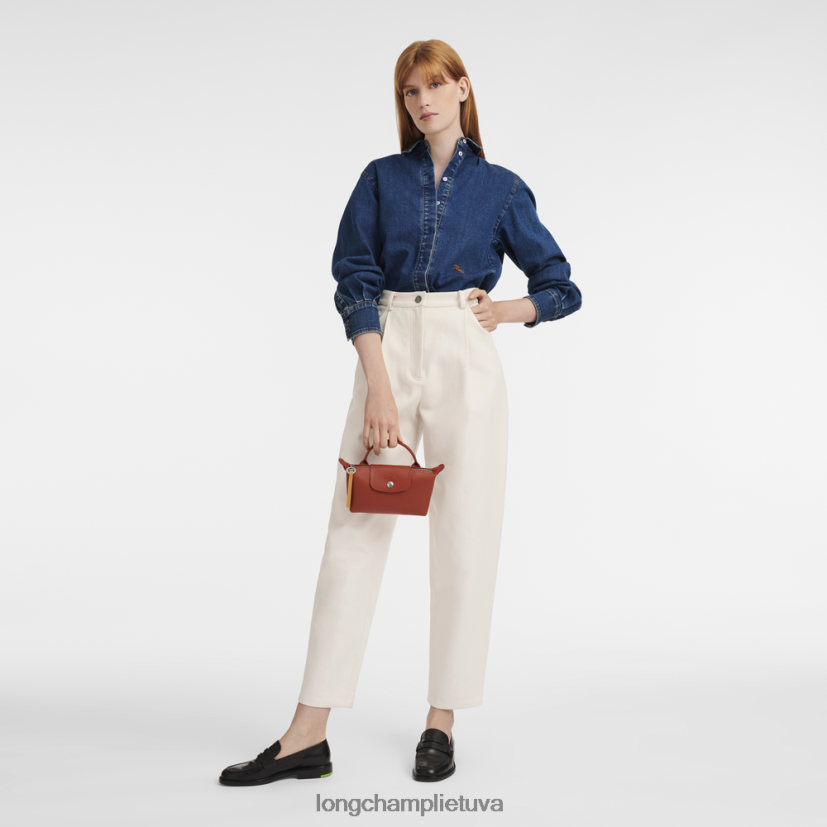 Longchamp le pliage miesto maišelis su rankena terakotos moterys odos gaminiai X6B2TB679