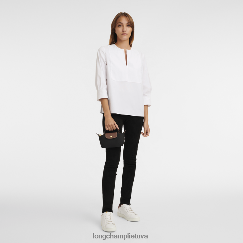 Longchamp le pliage originalus maišelis su rankena juodas moterys odos gaminiai X6B2TB662