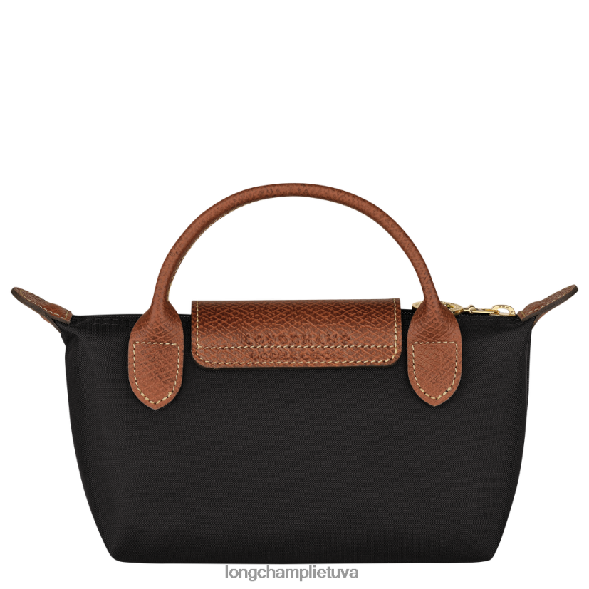Longchamp le pliage originalus maišelis su rankena juodas moterys odos gaminiai X6B2TB662