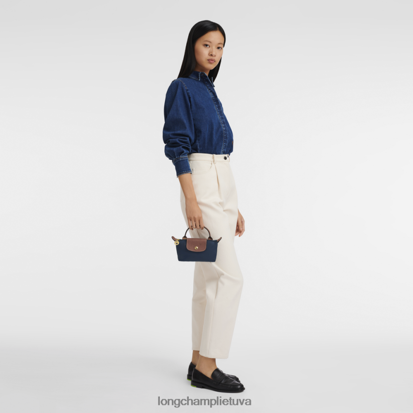 Longchamp le pliage originalus maišelis su rankena karinis jūrų laivynas moterys odos gaminiai X6B2TB665