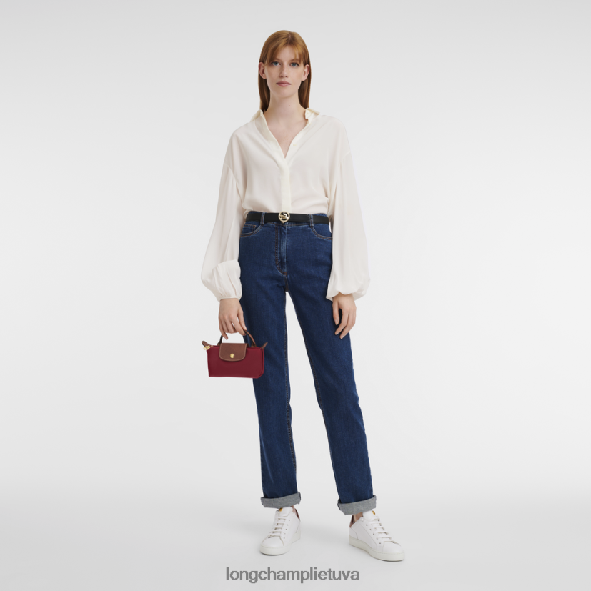 Longchamp le pliage originalus maišelis su rankena raudona moterys odos gaminiai X6B2TB664