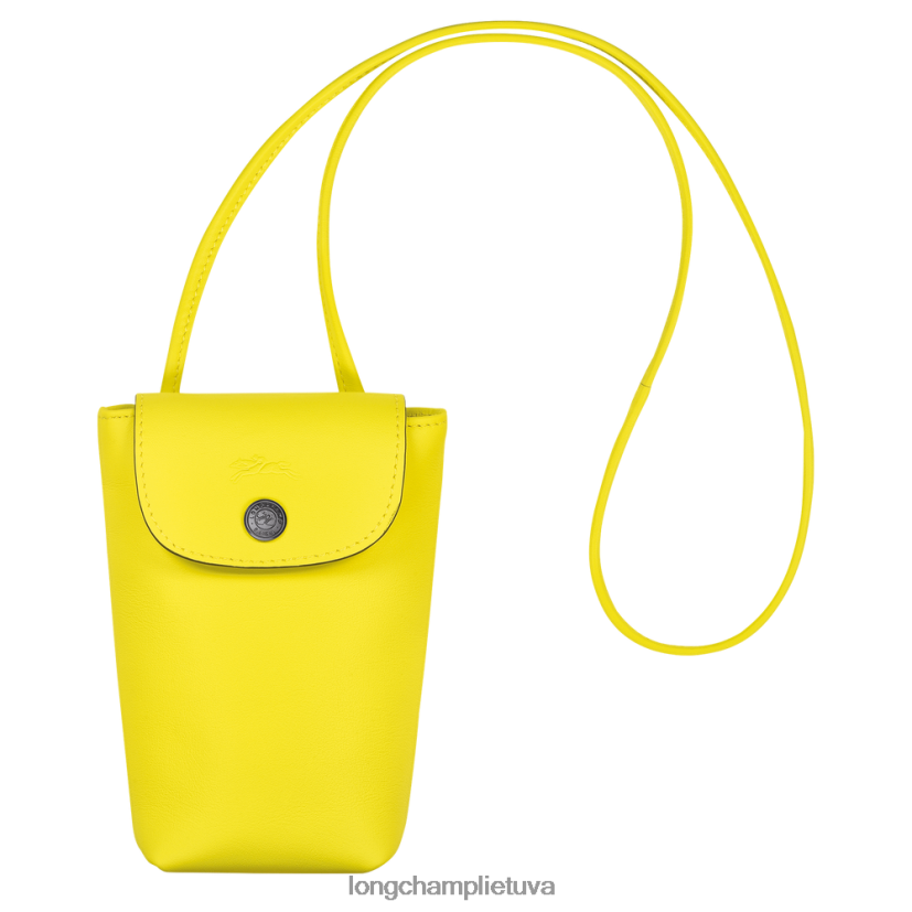 Longchamp le pliage xtra telefono dėklas su odiniais nėriniais citrina moterys odos gaminiai X6B2TB719